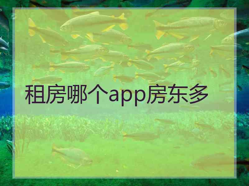 租房哪个app房东多