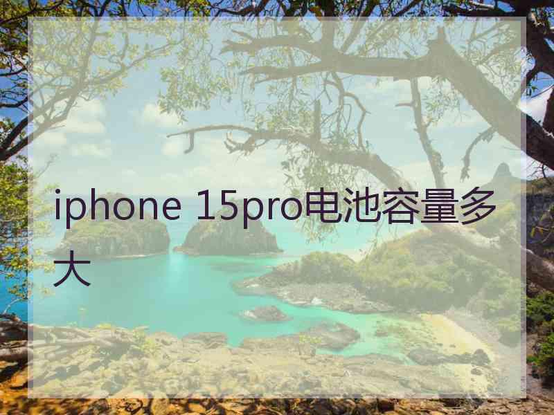 iphone 15pro电池容量多大