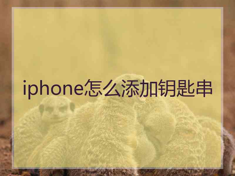 iphone怎么添加钥匙串