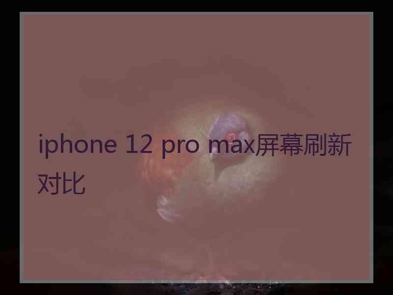 iphone 12 pro max屏幕刷新对比