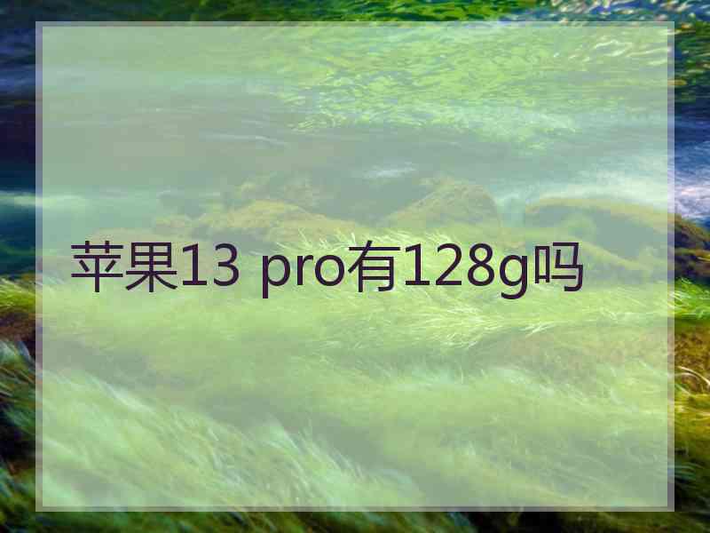 苹果13 pro有128g吗