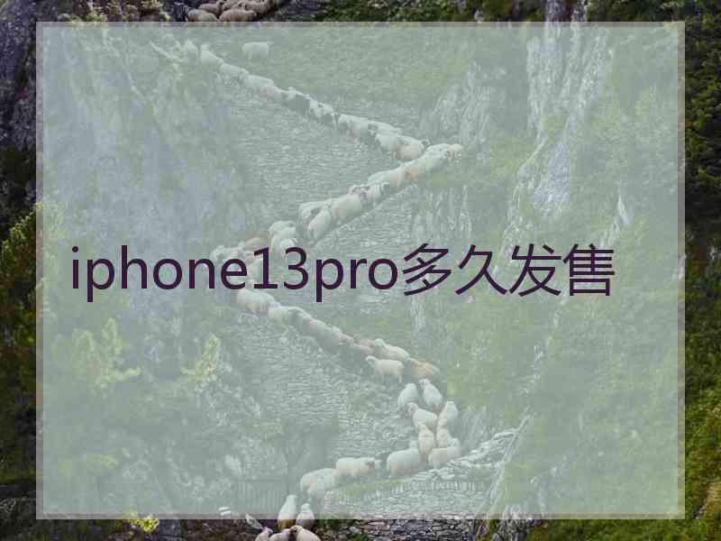 iphone13pro多久发售