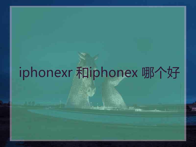 iphonexr 和iphonex 哪个好