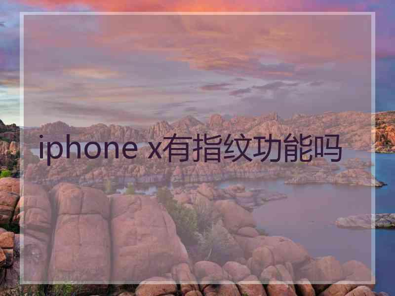 iphone x有指纹功能吗