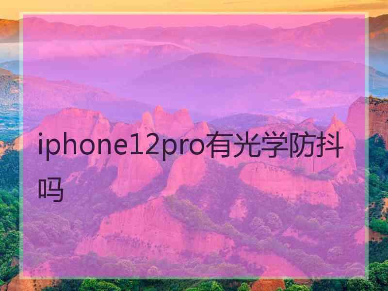 iphone12pro有光学防抖吗