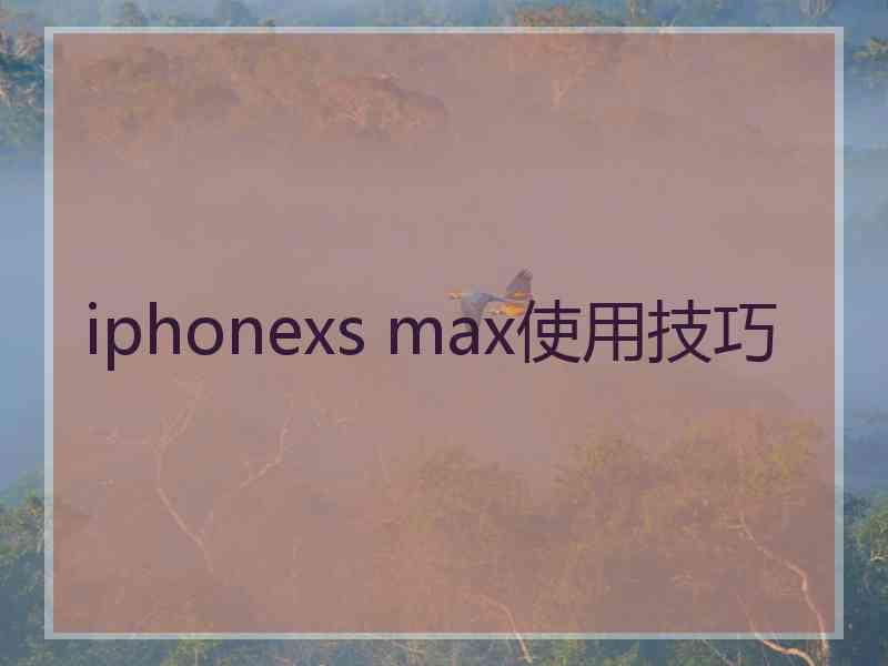 iphonexs max使用技巧