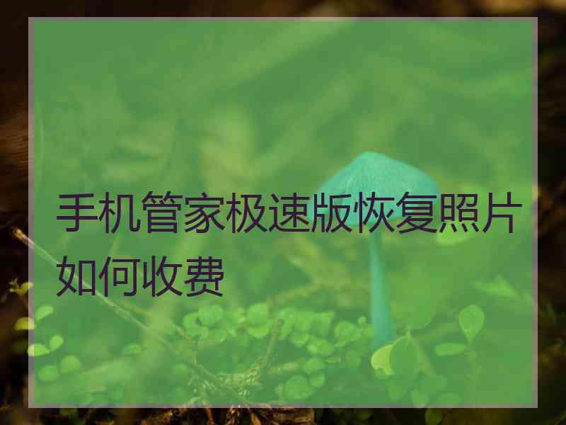 手机管家极速版恢复照片如何收费