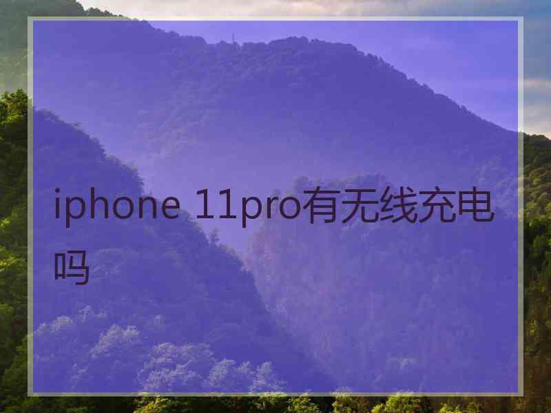 iphone 11pro有无线充电吗