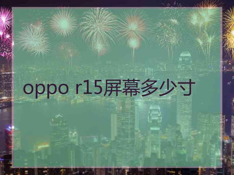 oppo r15屏幕多少寸