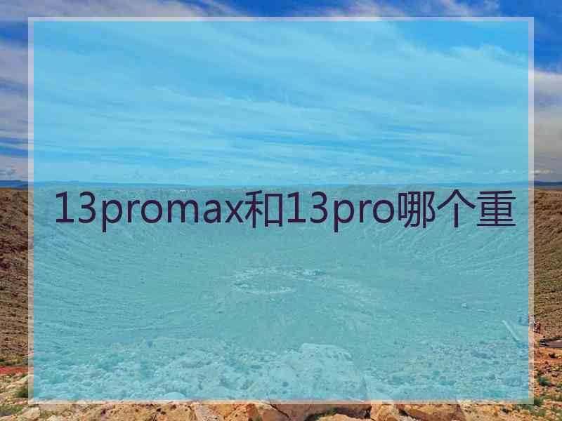 13promax和13pro哪个重