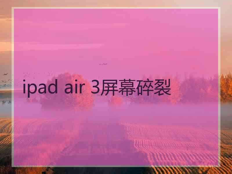 ipad air 3屏幕碎裂