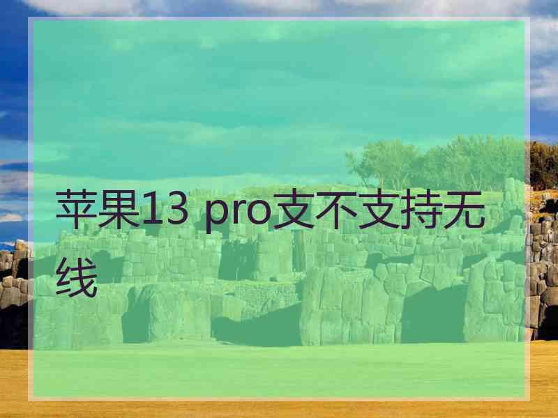 苹果13 pro支不支持无线