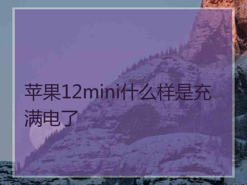 苹果12mini什么样是充满电了