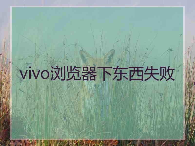 vivo浏览器下东西失败