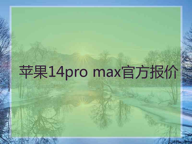 苹果14pro max官方报价