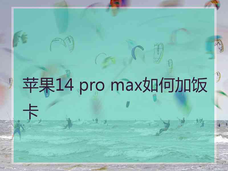 苹果14 pro max如何加饭卡