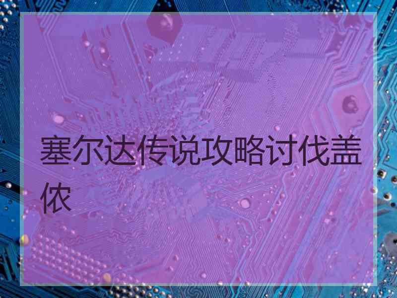 塞尔达传说攻略讨伐盖侬