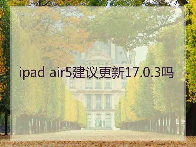 ipad air5建议更新17.0.3吗