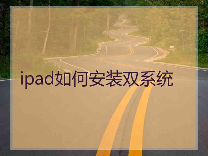 ipad如何安装双系统