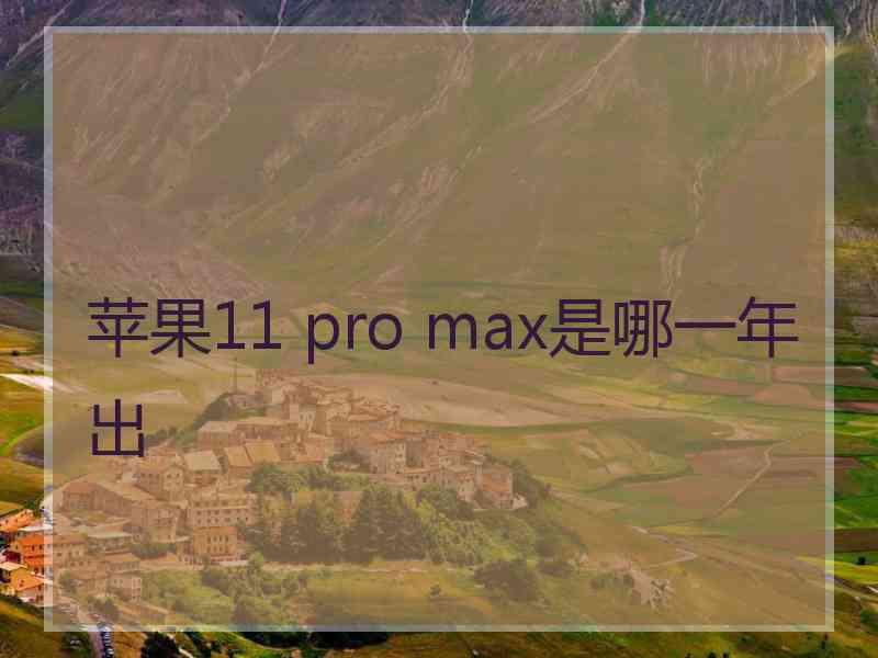 苹果11 pro max是哪一年出