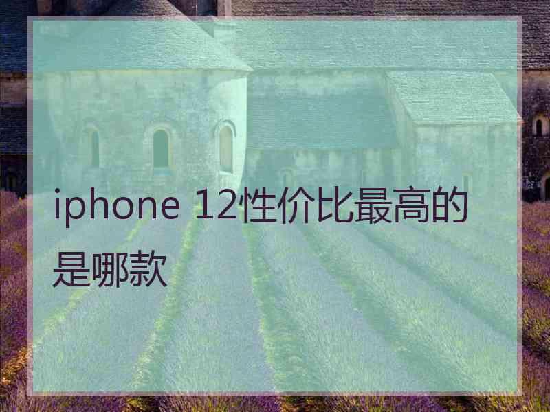 iphone 12性价比最高的是哪款