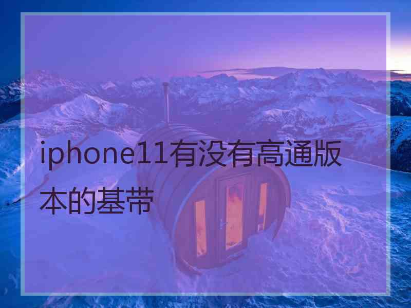 iphone11有没有高通版本的基带