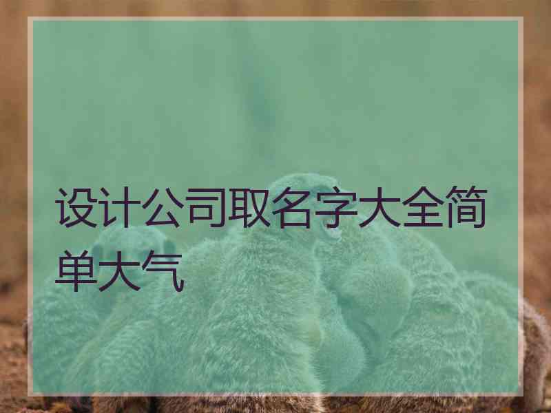 设计公司取名字大全简单大气