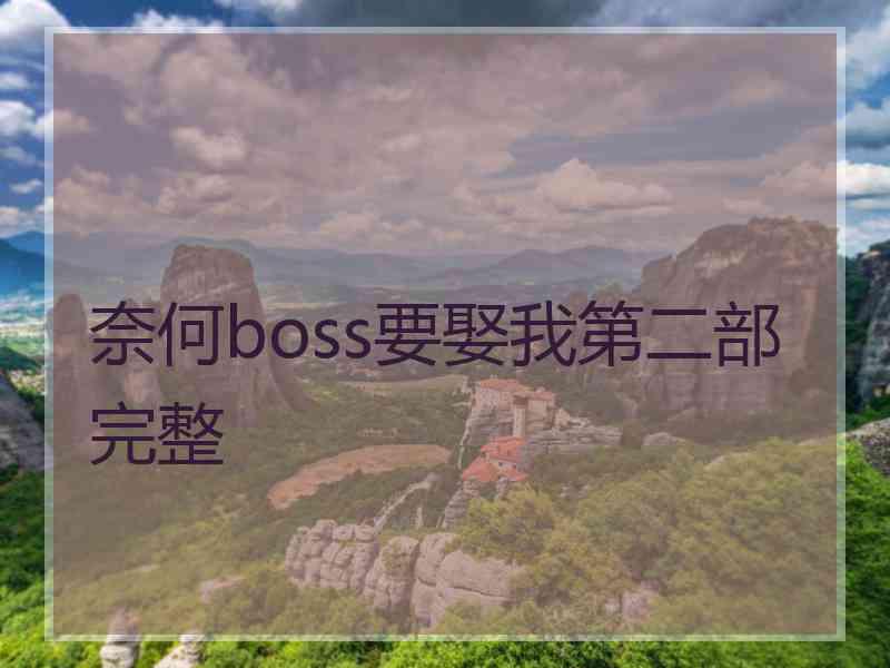 奈何boss要娶我第二部完整