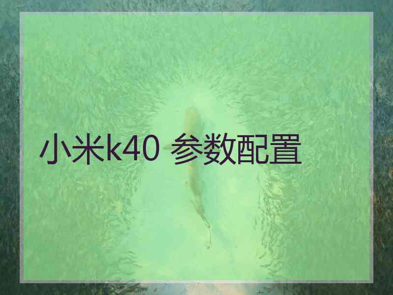 小米k40 参数配置