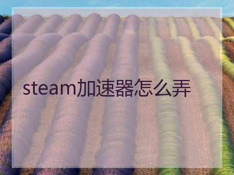 steam加速器怎么弄