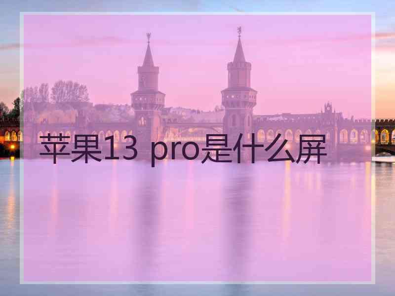 苹果13 pro是什么屏