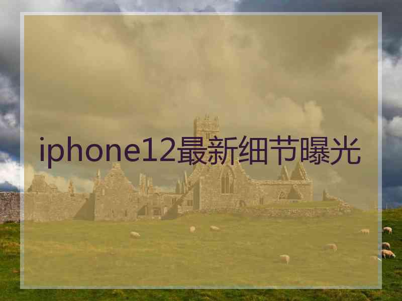 iphone12最新细节曝光