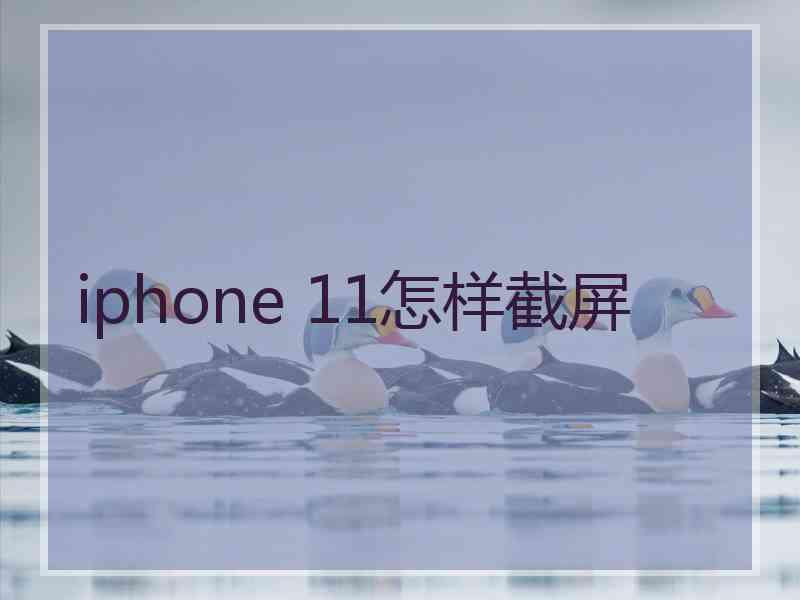 iphone 11怎样截屏