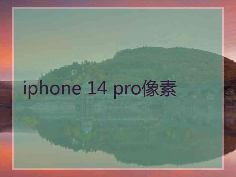 iphone 14 pro像素