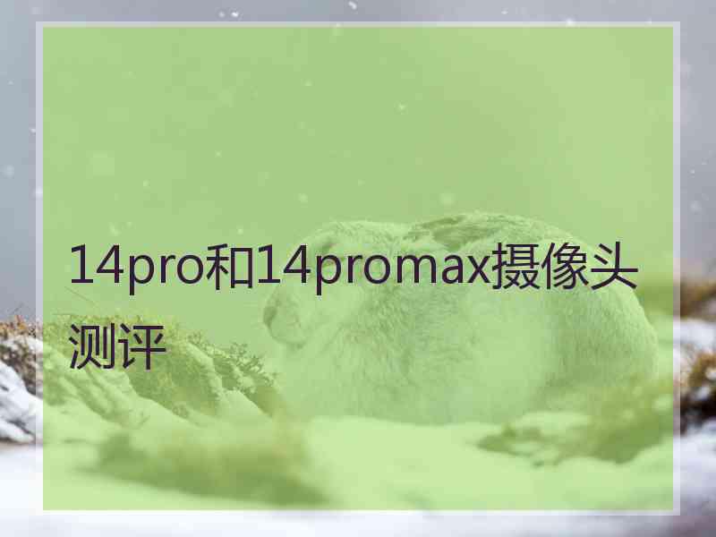 14pro和14promax摄像头测评