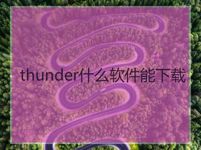 thunder什么软件能下载