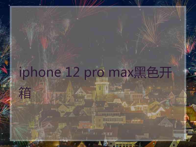 iphone 12 pro max黑色开箱