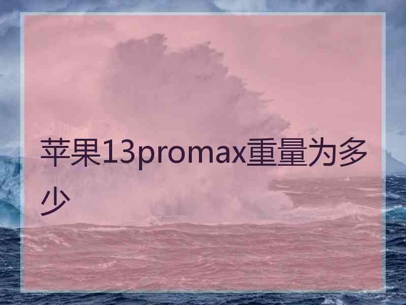 苹果13promax重量为多少