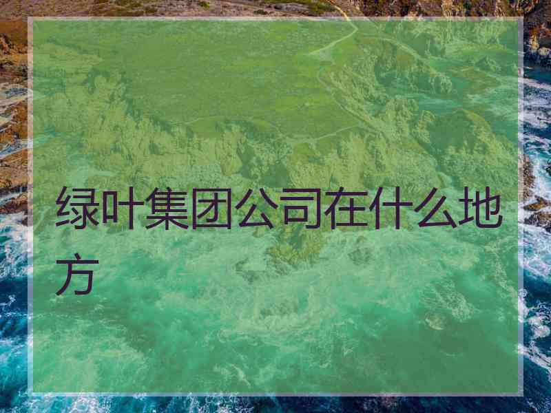 绿叶集团公司在什么地方