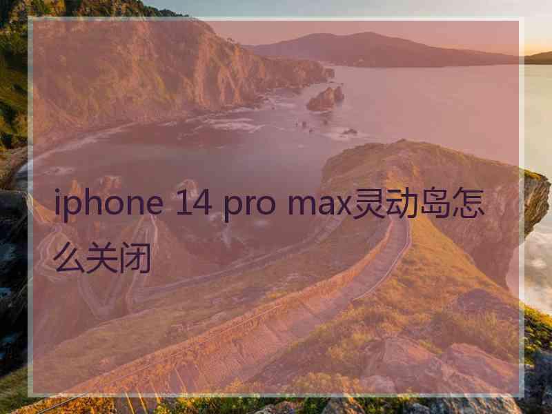 iphone 14 pro max灵动岛怎么关闭