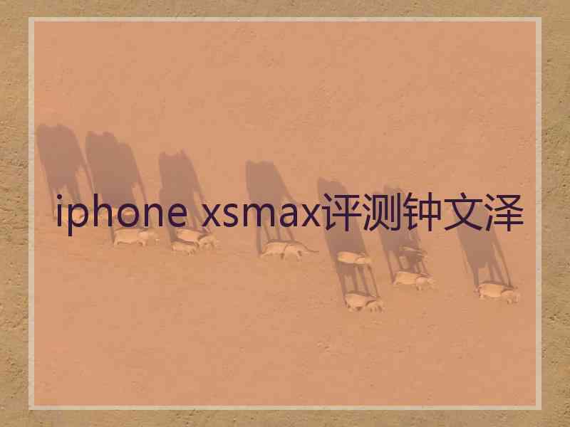 iphone xsmax评测钟文泽