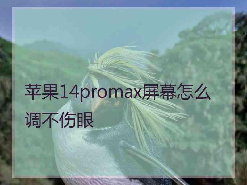 苹果14promax屏幕怎么调不伤眼