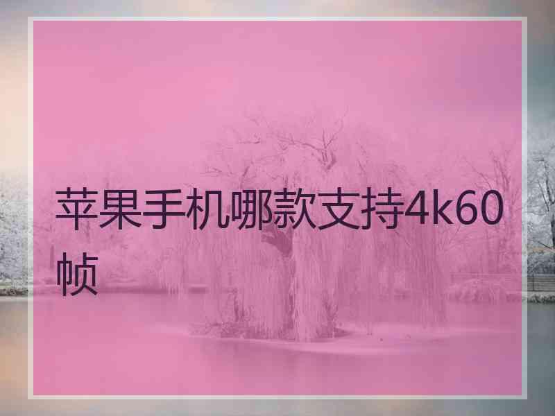 苹果手机哪款支持4k60帧