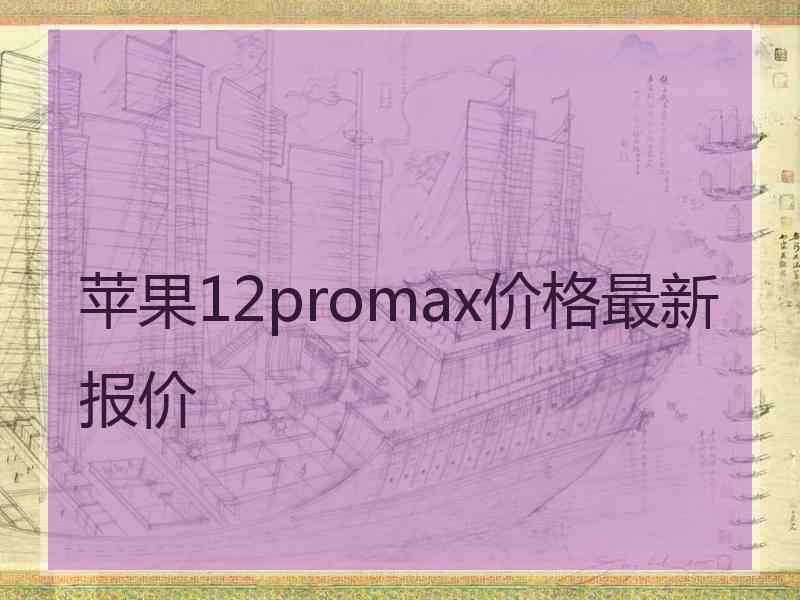 苹果12promax价格最新报价