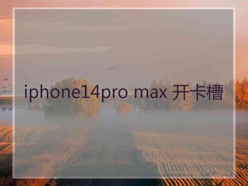 iphone14pro max 开卡槽