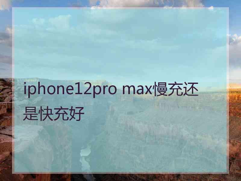 iphone12pro max慢充还是快充好