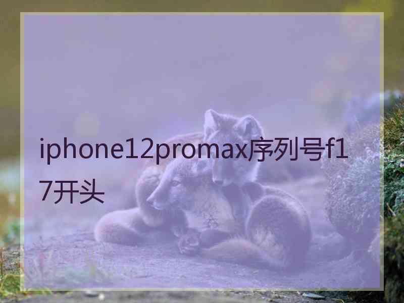 iphone12promax序列号f17开头