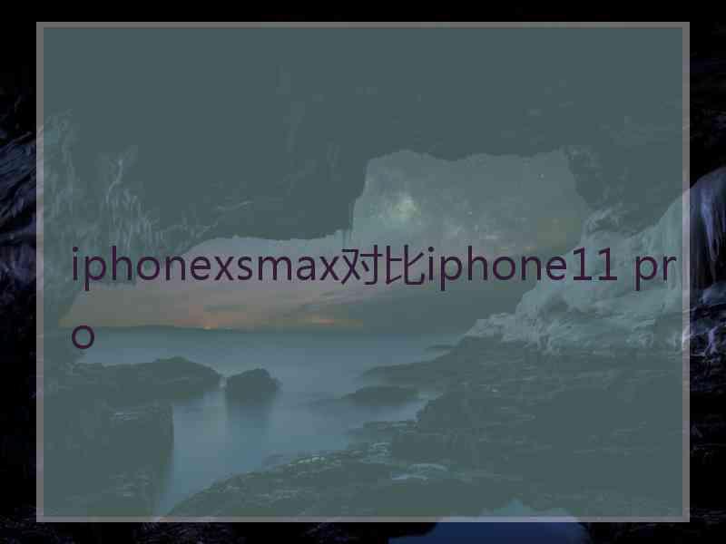 iphonexsmax对比iphone11 pro