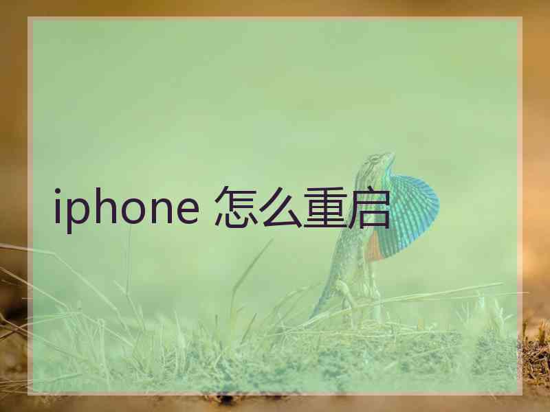 iphone 怎么重启