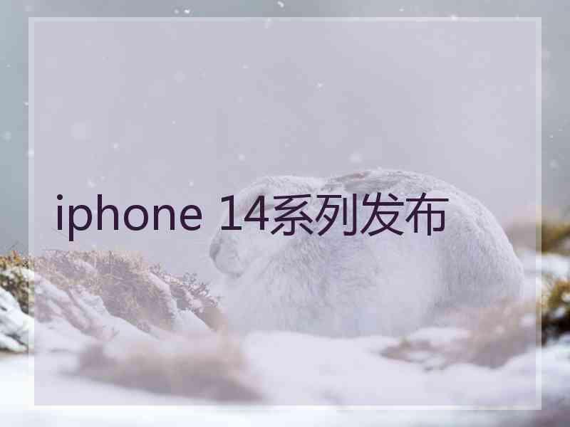 iphone 14系列发布